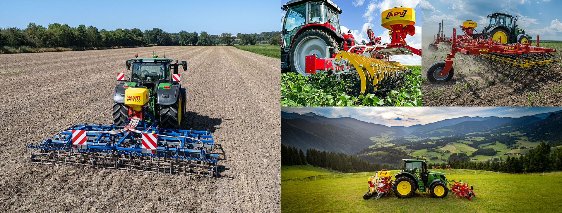 APV Produkte Übersicht: Ackerkulturpflege, Grünlandpflege, Sätechnik, Streutechnik
