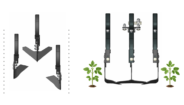 APV Hackgerät Hackscharsatz 40 - 55 cm Reihenabstand für Zuckerrüben